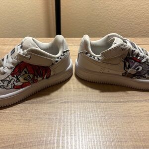 Nike Kids Sneakers with Cartoon Design - White and Red